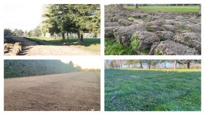 Terrain : travaux d'aplanissement des départs de Par 3