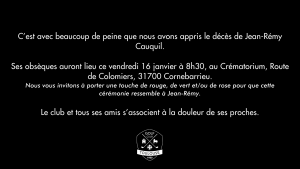 Carnet noir : décès de Jean-Rémy Cauquil